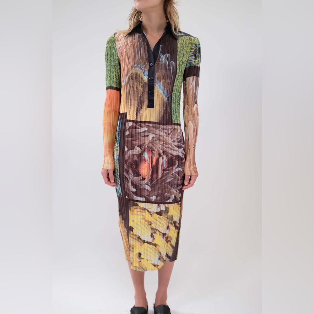 arthur box pleat shirt dress in Fish Party - size 6